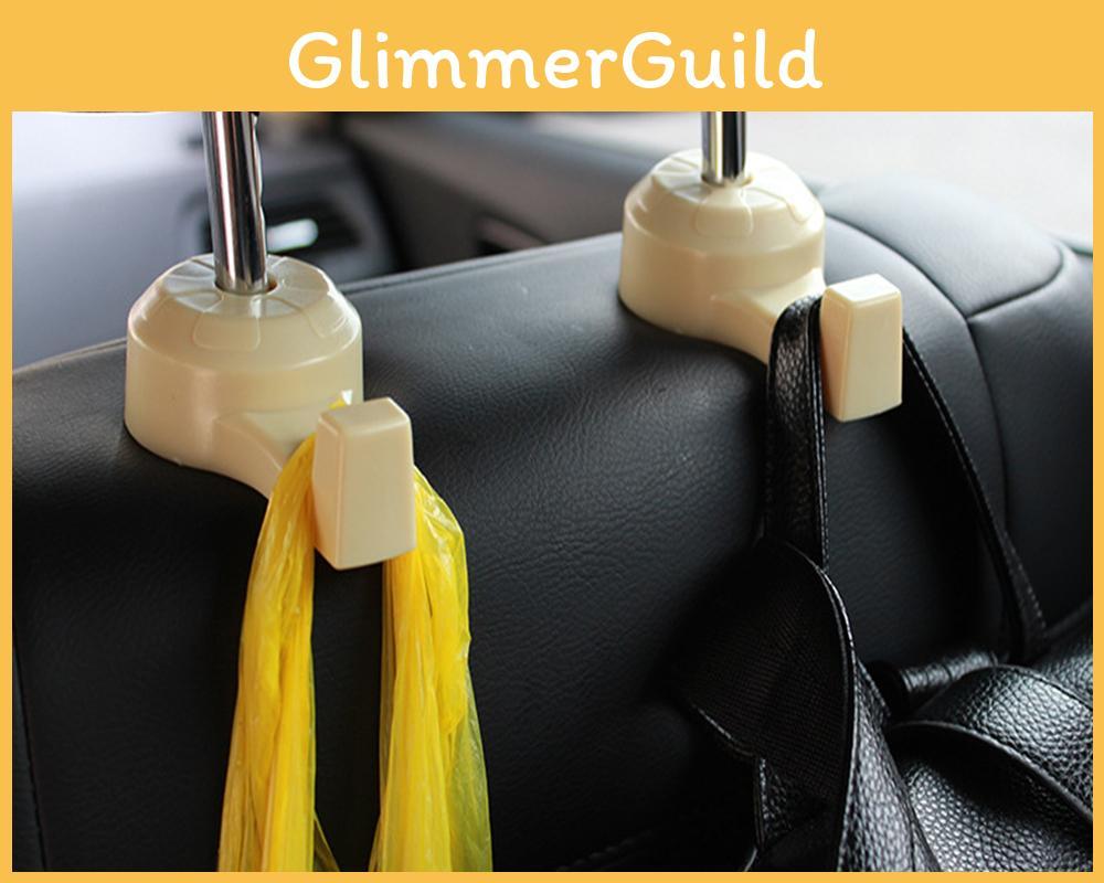 Elegant Beige Plastic Auto Car Seat Headrest Hook Multifunction Organizer For Storage