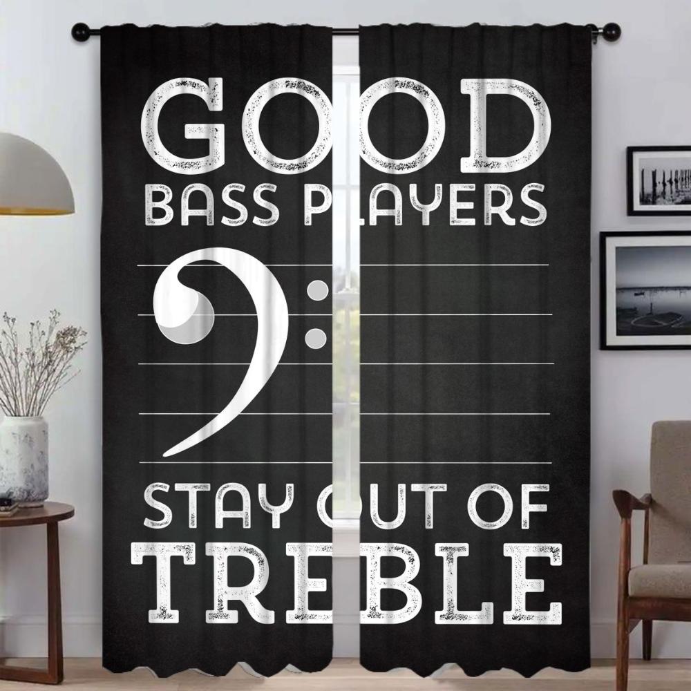 

Музыка Слово Искусство Элегантные Комнатные Шторы для Гостиной Домашние Интерьерные Шторы 2 Штуки Затемняющая Штора Тюль для Спальни Жалюзи W60xH90cmx2pcs-CL