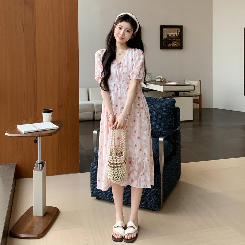 

2026 Summer Floral Loose Casual Dress for Pregnant Women – Korean Style, Sweet and Age-Reducing Extra Large розовый