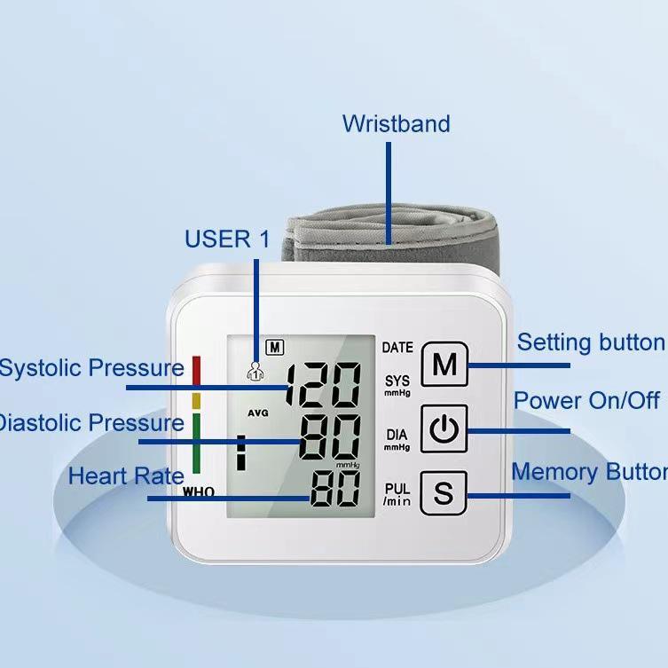 Smart Wrist Blood Pressure Monitor - Electronic Home Measuring Device