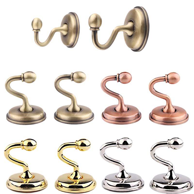 2PCS Metal Curtain Holdback Wall Tie Back Hooks Zinc Alloy Hanger Holder Multi-Purpose Hanging Hook Window Curtain Holder
