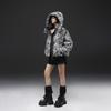 Tide brand original design sense printed white duck down jacket women's short small new winter bread clothes