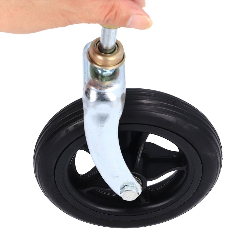 6.5 Inch Wheelchair Castor PU Tire Universal Front Drive Wheel Replacement for Handcart Grocery Carts Black