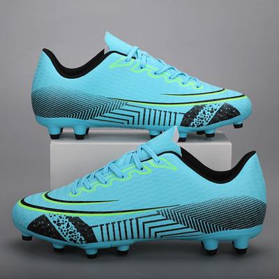 Men's Soccer Shoes TF/FG Non-Slip Turf Soccer Lace Up Training Shoe Ultralight Sneaker High Quality Low Top Football Boots 35-45
