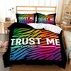 Copripiumino Sfumato Arcobaleno Set Biancheria da Letto Queen Cielo Stellato Colorato Copripiumino Geometrico Astratto in Microfibra con Federe