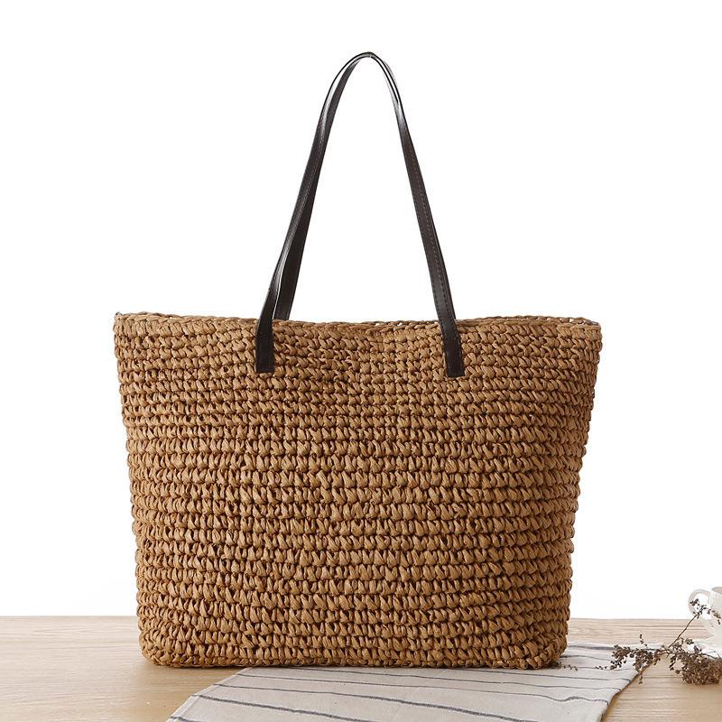 Women's Casual Minimalist Woven Bag - Everyday Shoulder Bag for Summer & Beach
