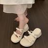 Butterfly-knot Platform Heel Women Slippers Concise Dress Street Style Slides Summer Ladies Outdoor Sandalias