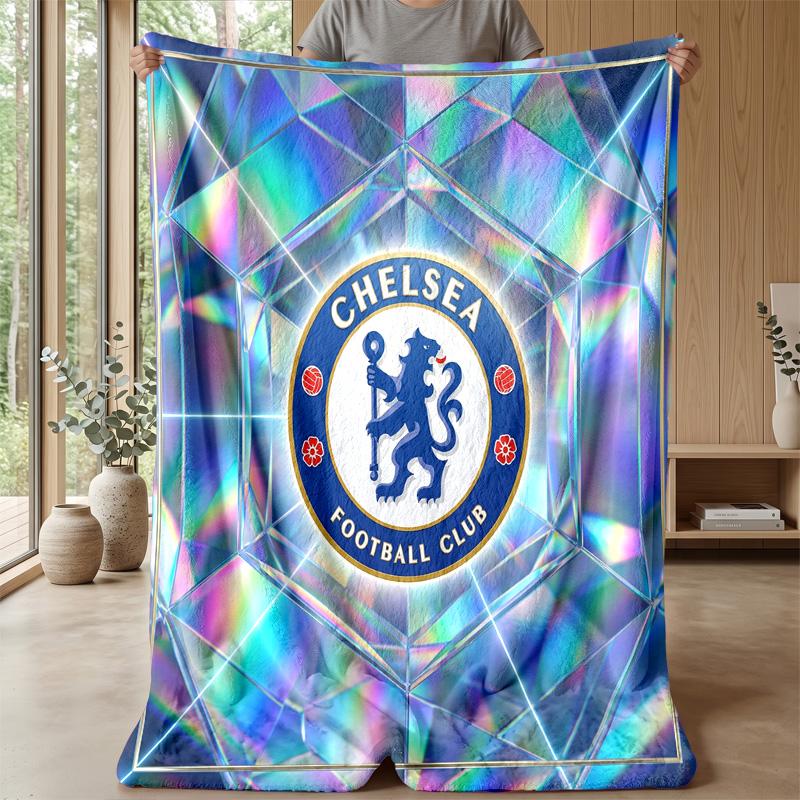 Chelsea FC Theme blanket Soft Flannel Blanket Plush Throw Blanket Cozy Sofa Bed Blanket for Home Decor