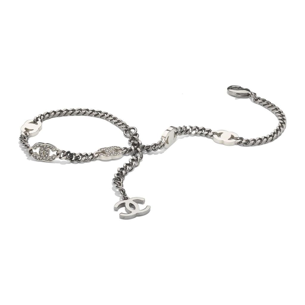 Chanel 21A Metal, Crystal, Rhodium, Silver Necklaces Women's AB6444-B06011-NC836