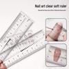 Transparent Nail Measurement Ruler with Zircon Drill Size Guide