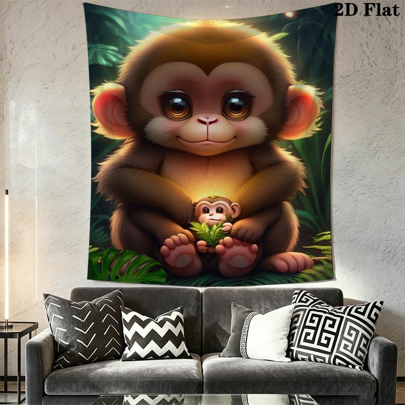 Cute glowing little monkey Pattern Home Decor Tapestry, Wall Hanging, Decorative RV Wall Cloth.MGT0918370