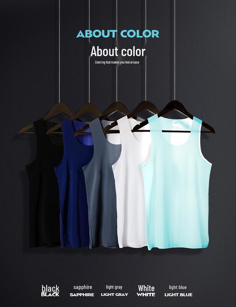 Чоловіча безшовна майка-борцівка з льодяного шовку