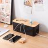 Cable Storage Box Wooden Power Line Storage Case Dustproof Charger Socket Organizer Wire Case Home Cable Winder Organizer