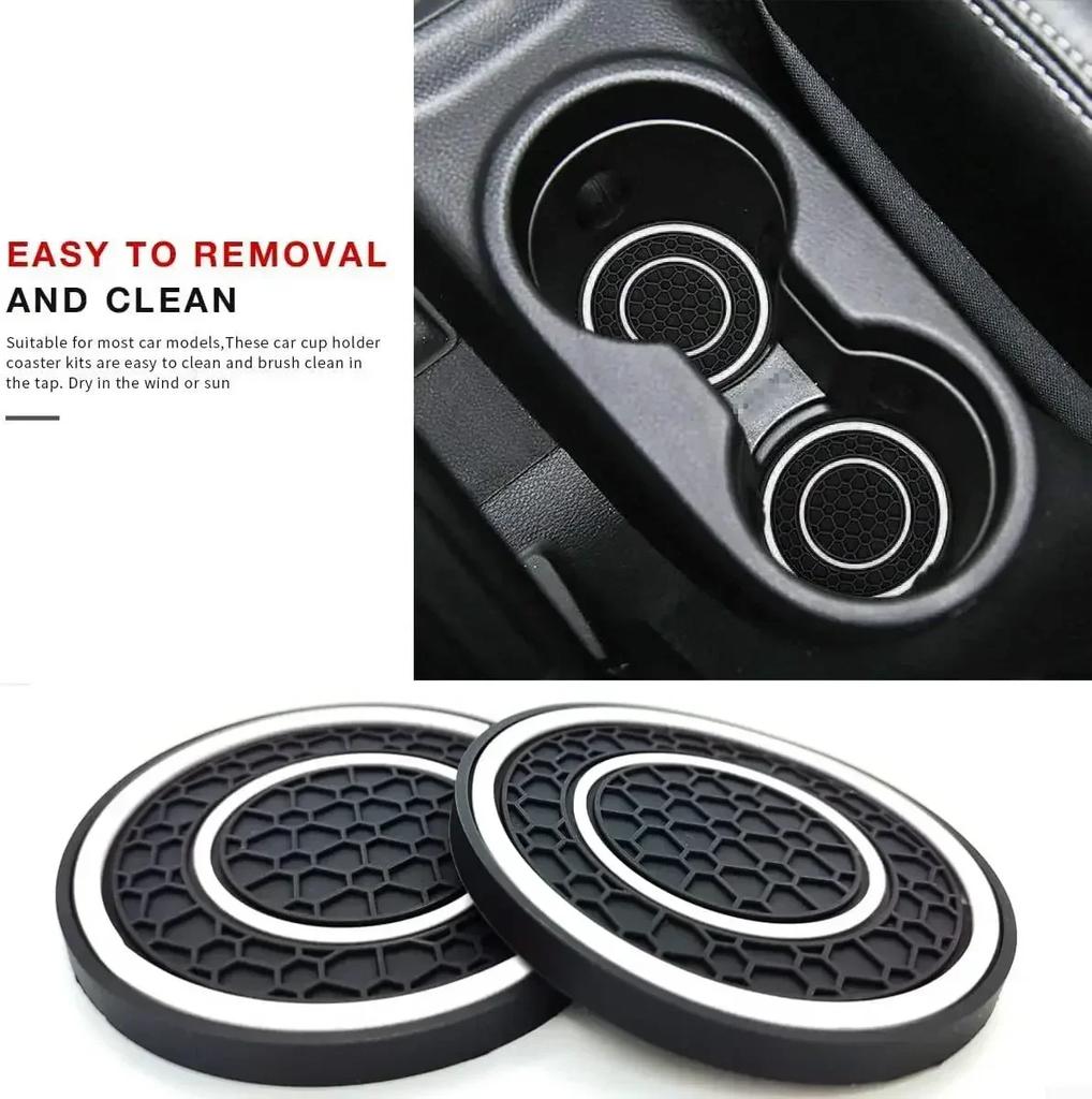 2-piece Anti Slip Mat, Car Coaster, Durable Car Cup Holder, Coaster, Universal, Dust-proof Auto Interior Anti-skid Cup Holders