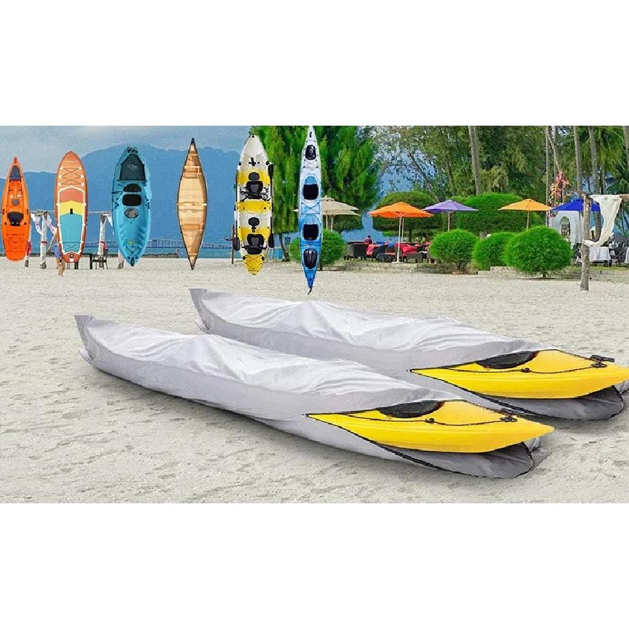 For Canoe Kayak Full-Cover Boat Protection Dustproof Canoe Cover Water Sports Full Coverage Fishing Boat Cover 420D Oxford Cloth