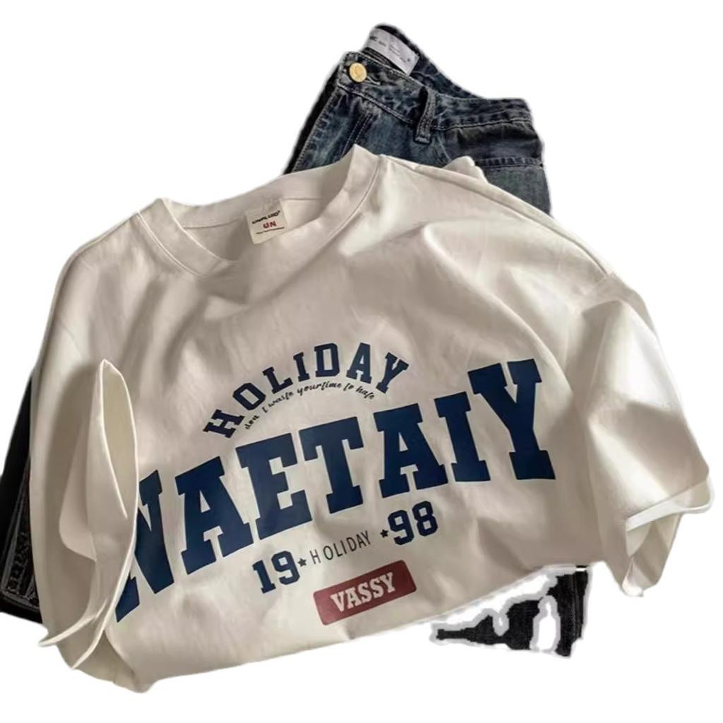 Heavy Cotton American Short-Sleeved Men'S Summer Retro Clothes Trendy Top Loose Trendy Men'S T-Shirt