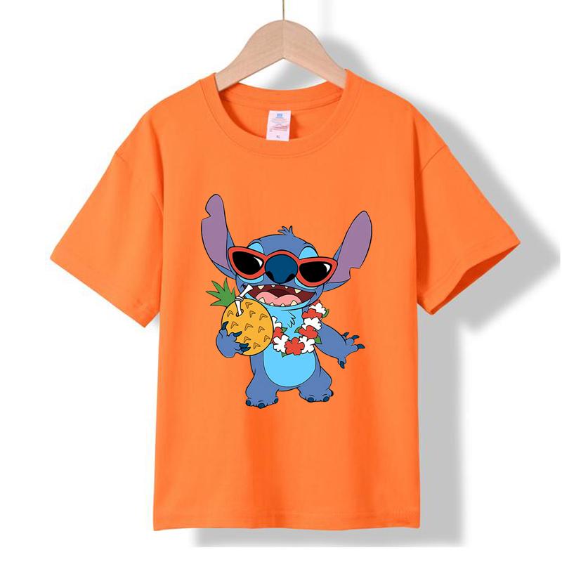 MC-46 MINISO 2026 Summer New Printed Cotton Round Neck T-shirt for Children Aged 1-16, Boys and Girls