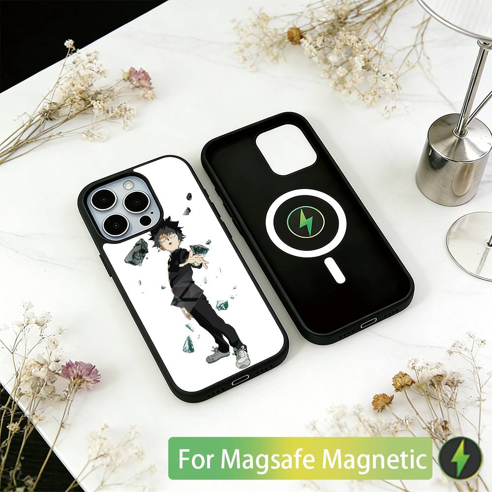 

Mob Psycho 100 Shigeo Kageyama Phone Case For iPhone17,16,15,14,13,12,11 Plus,Pro Magnetic with Magsafe Wireless Charging iPhone12mini