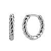 S925 Sterling Silver Twisted Rope Hoop Earrings: European & American Simple Fashion for Women.