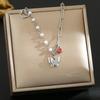 Women's Silver Titanium Steel Necklace with Micro-Inlaid Zircon - Elegant, Durable Clavicle Chain Jewelry