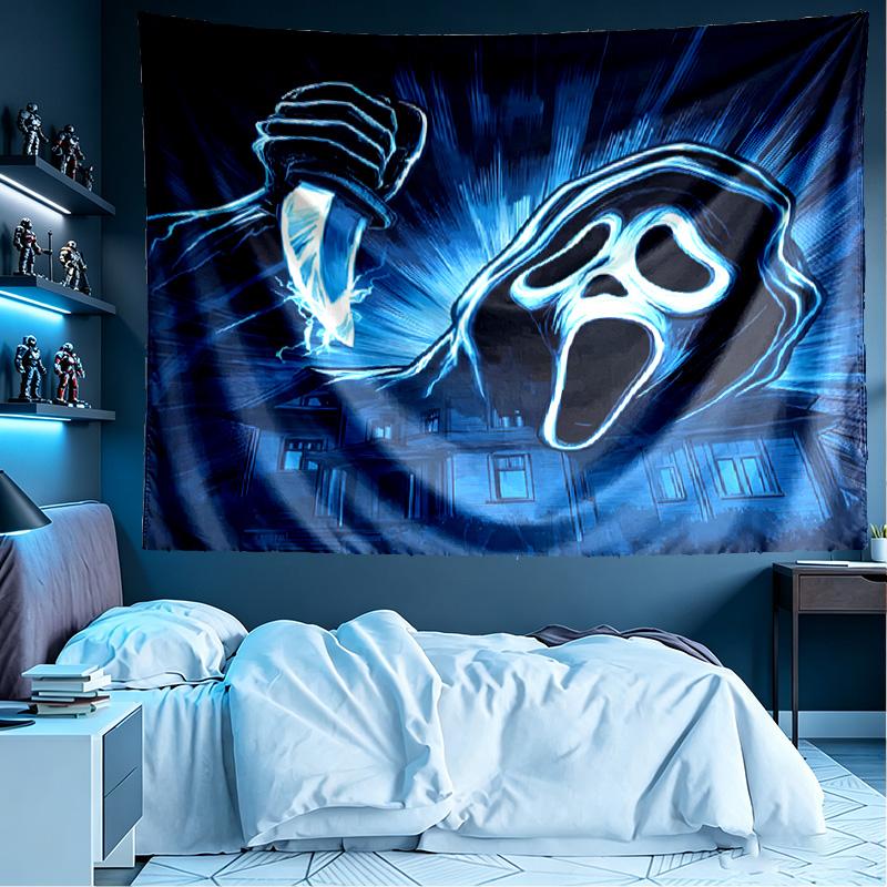Ghostface Print Tapestry, Lightweight Wall Hanging, for Bedroom, Dorm, Living Room, Home Art Decor, Birthday Christmas Gift for Friends