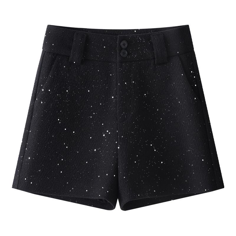 

Женские шерстяные шорты А-силуэта с высокой посадкой серые - Утепленная зимняя коллекция 2024 Large