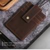 US Retro Crazy Horse Leather ID Card Badge Holder with Lanyard for Mens Multi Card Slots Coffee Cards Cases Office Supplies