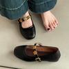 One Word with Mary Jane Shoes Women's Fashion Versatile Retro Shallow Mouth Summer 2025 New Square Head Ballet Shoes