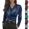 Damen Französische Luxus V-Ausschnitt Slim Fit Elegante Vielseitige Bluse