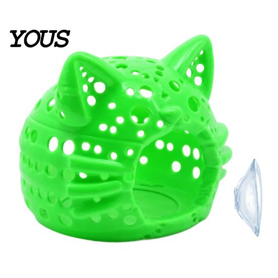 Aquarium Landscaping Decor Shrimp Cave, Cat Head Fish Hideout with Suction Breeding Box Cup, Decorative Cave for Betta Tanks Hiding