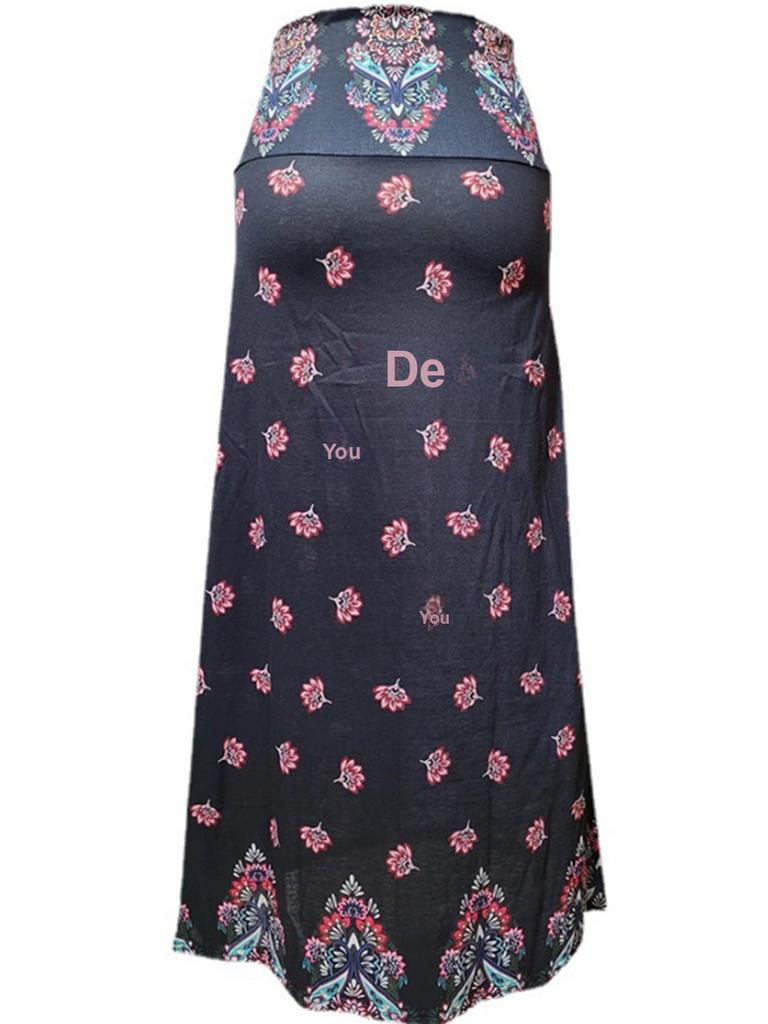 Summer Women's Leopard Print High Waist Long A-Line Maxi Skirt Bohemian Dress
