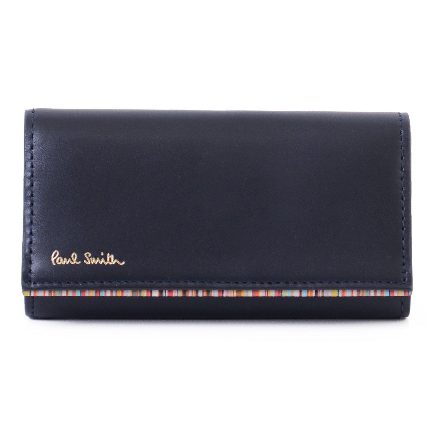 

engraving Paul Smith Stripe Point 2 Leather Key Case Coin Case Paul Smith Genuine Leather Key Chain Coin Purse Name [Name possible] (Paul Smith) (No Темно-синій