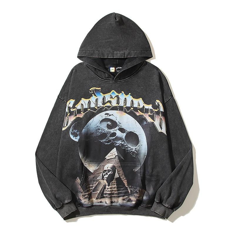 Godspeed 2025 Fall Winter Cotton Hoodie Streetwear Oversized Graphic Print Sweatshirt Men