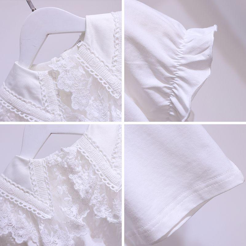 Children's Short Sleeved T-shirt for Girls Children's Clothing for Girls New Casual Round Neck Fashionable Top for Middle-aged Children