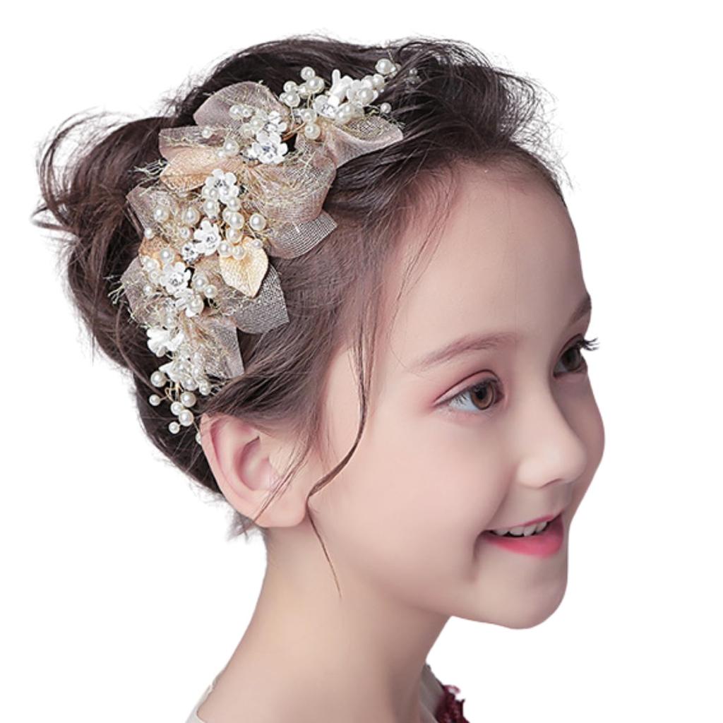 Hair Accessories Piano Recital Head Dress Girls Children Handmade Arrangement Hair Ornament [MajuMaju] (A) (PHC40-B)