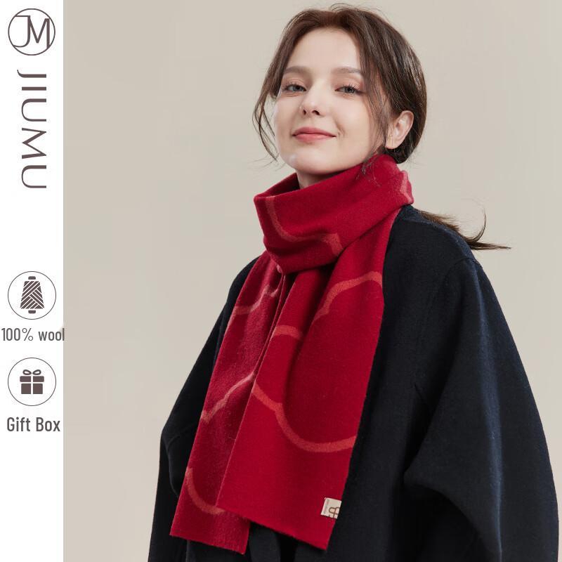 JIUMU Women's Winter Knit Wool Scarf