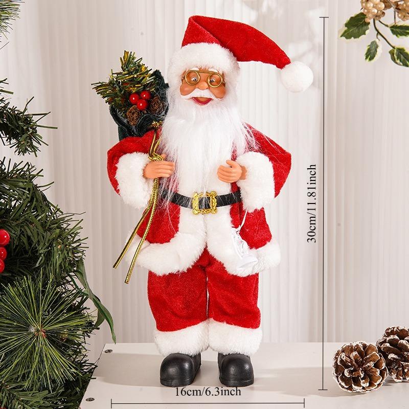 

Standing Pose Santa Claus Doll Christmas Decoration Supplies Creative Christmas Backpack Elderly Doll Ornaments