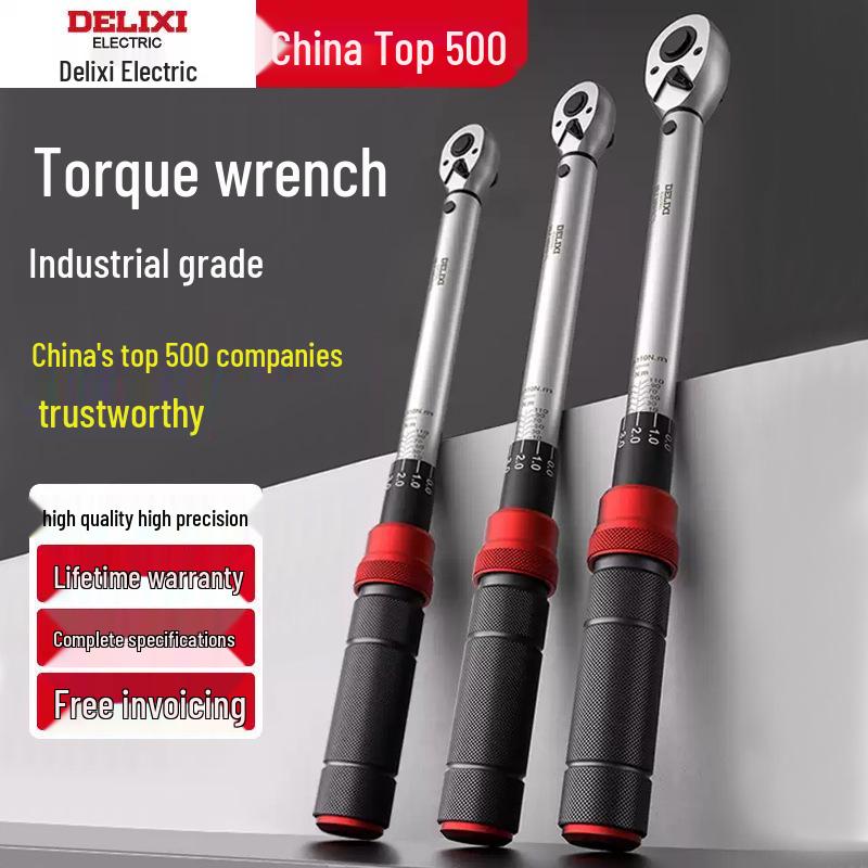 Delixi Electric High-Precision Adjustable Torque Wrench, 72-Teeth, Bidirectional Ratchet