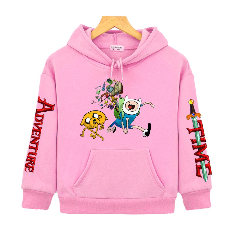 Adventure Time Print Anime Hoodie Autumn and Winter Kid's Clothes Pullovers High Street Fashion Boys and Girls Sweatshirt Comfortable Hoody Cute Tops