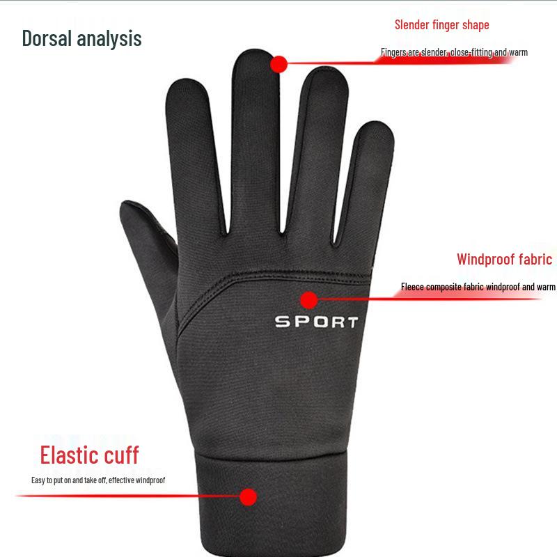 Touchscreen Waterproof Fleece-Lined Winter Cycling Gloves for Men and Women