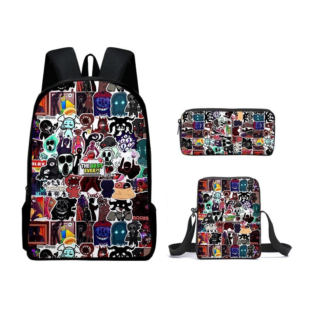 Roblox Doors Kids School Backpack With Breathable Oxford Material For Elementary Students