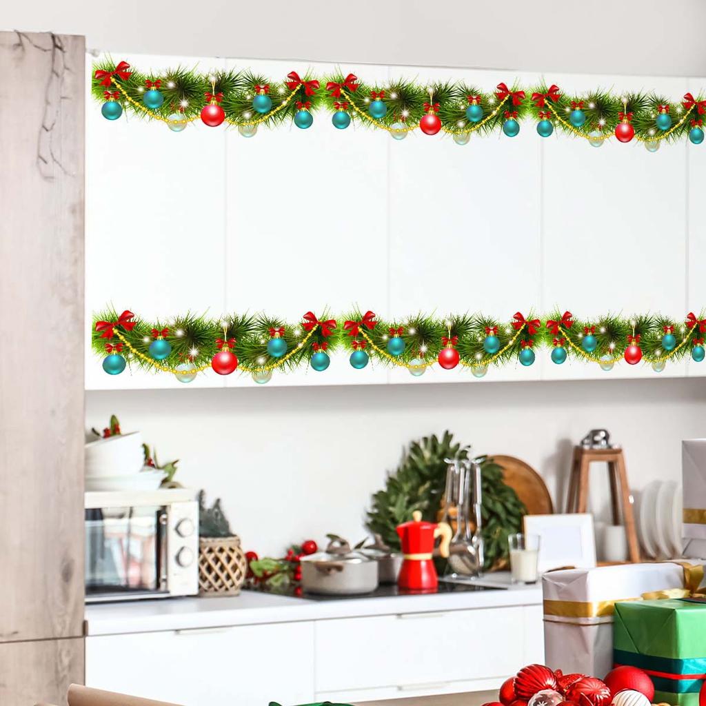 Weihnachtskugel Ranke Wandsticker, Weihnachtsraum Dekoration Wandsticker