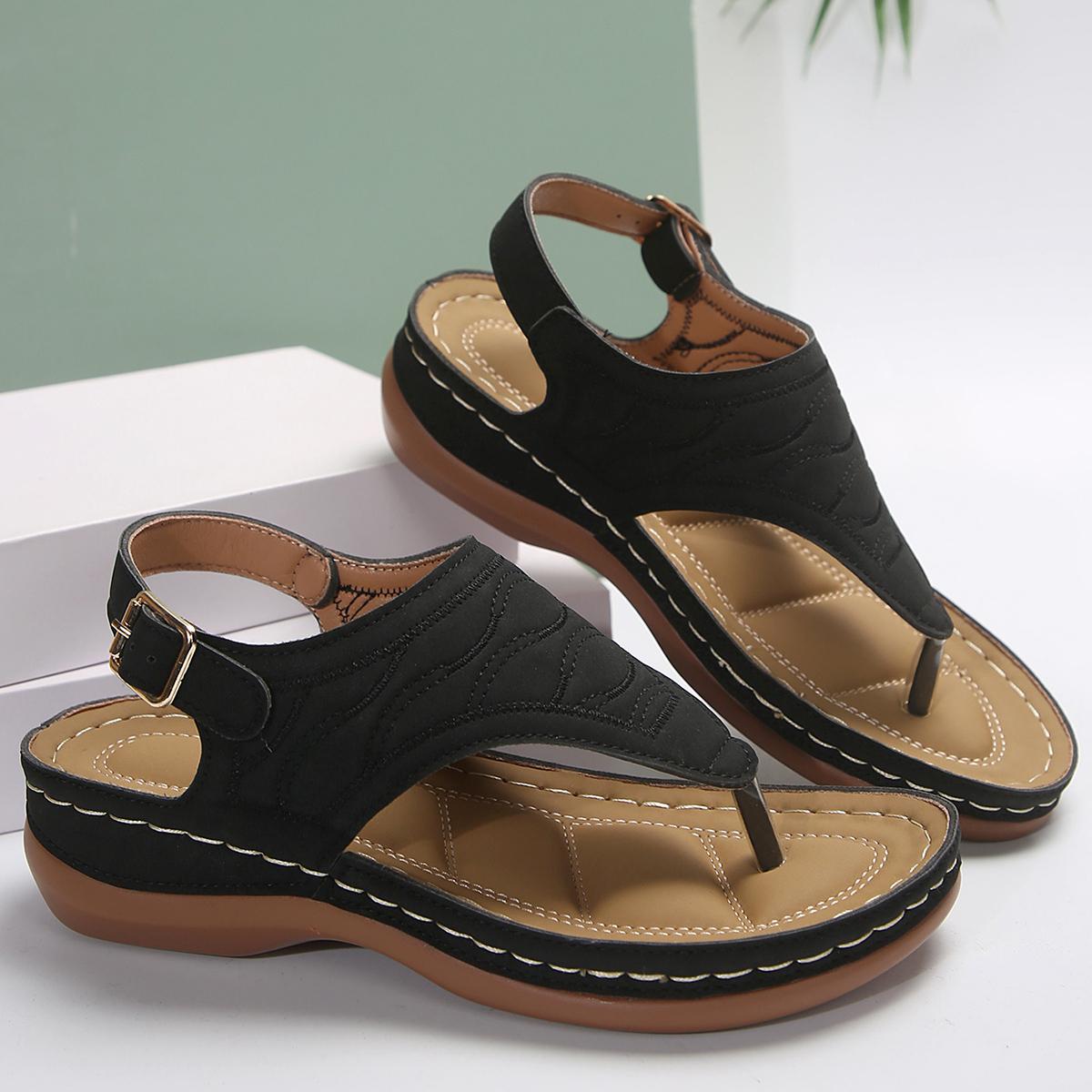 

Новые модные женские босоножки на танкетке с зажимом и носком, летняя женская пляжная обувь на толстой подошве, большие размеры 43, Sandalias Mujer 44