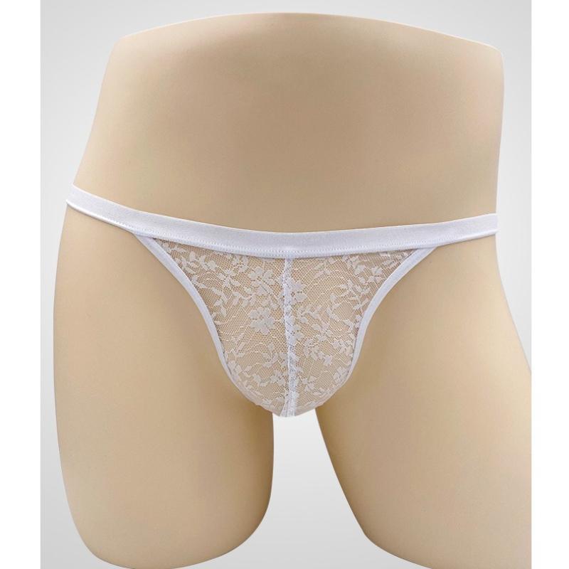 Men's Sissy Lace Pouch Panties Femboy Jockstrap Underwear Panty See-Through Lingerie Gay Crossdressers Butt Cut-Out UnderpantGood product