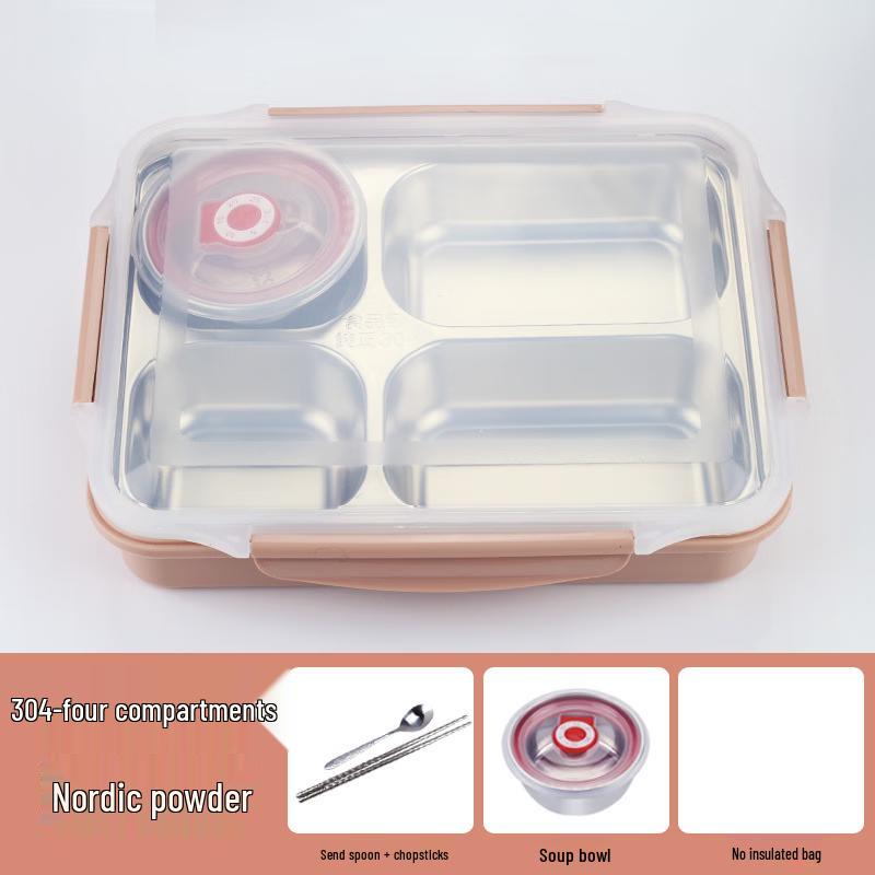 HOCUF 304 Stainless Steel Lunch Box With Soup Bowl & Utensils