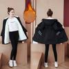 Fluffy and Thick Cotton Clothing, Autumn and Winter Korean Version, Waist Tightened, Versatile Mid-length Trench Coat, Cotton Coat Women's Trend