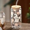 Halloween Drinking Cup with Lid and Straw 18.7oz/550ml Canned Glass Cup Cute Kawaii Coffee Cup Juice Water Cup Milk