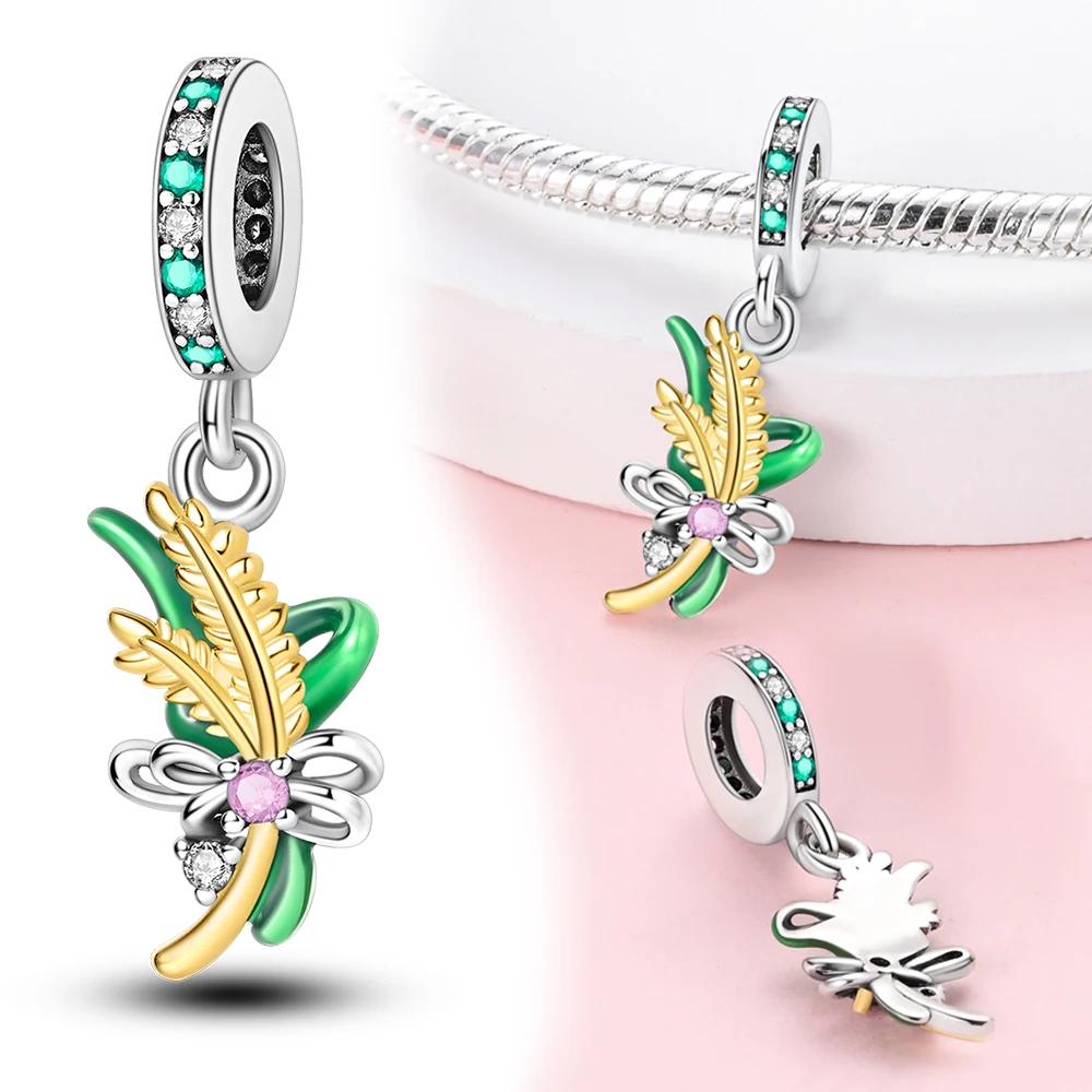 Колосок Пшеницы Растение Бусины Медь Оригинальная Бусина Подходит Оригинальные Шармы Браслет Бусины Украшения Подарки Для Женщин