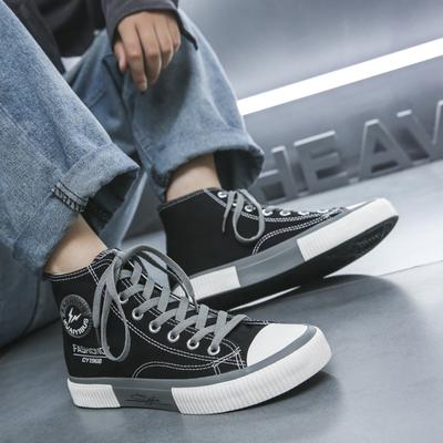 2024 Men's Shoes Spring and Autumn Breathable High-top Canvas Flat Shoes Men's Casual Thin Cloth Shoes Hundred Tide Shoes 39-44