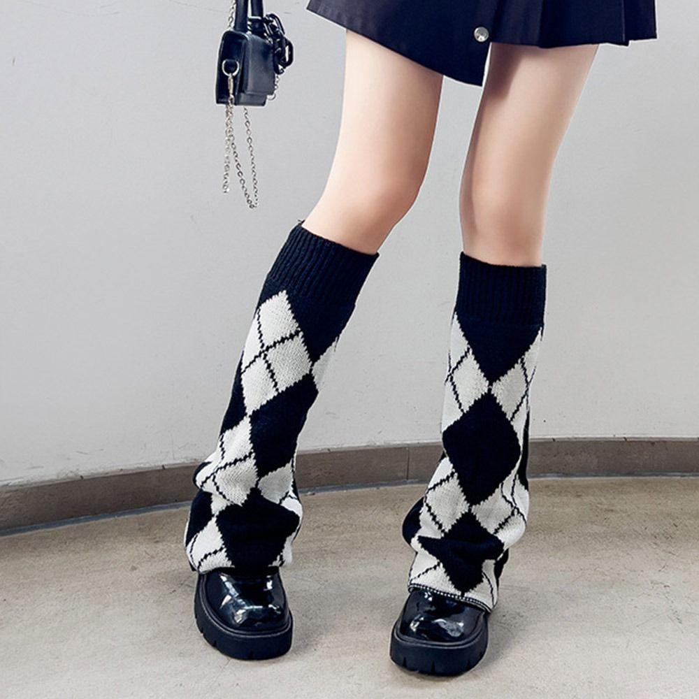 Star Pattern Punk Leg Warmers Cross Design Knitted Leg Warmers Leg Cover Accessories  Winter